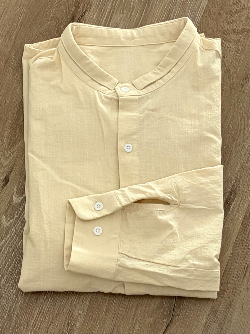 Men's Linen Blend Button Down Shirt - Med